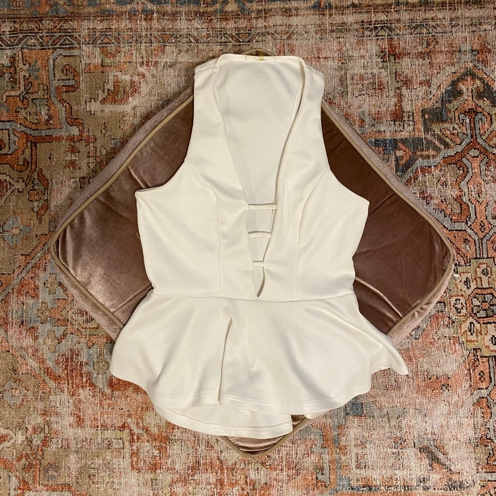 Peplum plunge shirt